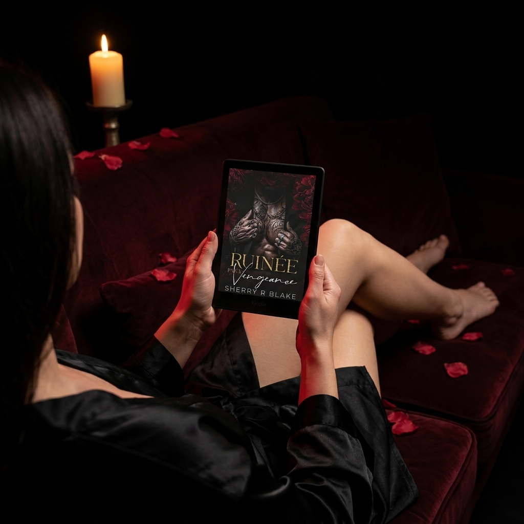 Ruinée par la Vengeance Kindle - reader lifestyle dark romance scene - Sherry Blake