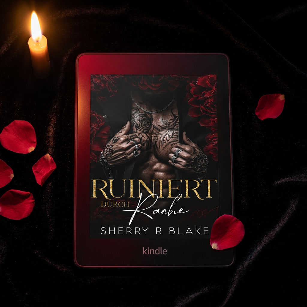 Ruiniert Durch Rache Kindle - dark romance flat lay lifestyle - Sherry Blake