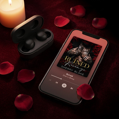 Ruined by Revenge audiobook - dark romance flat lay lifestyle - Sherry Blake