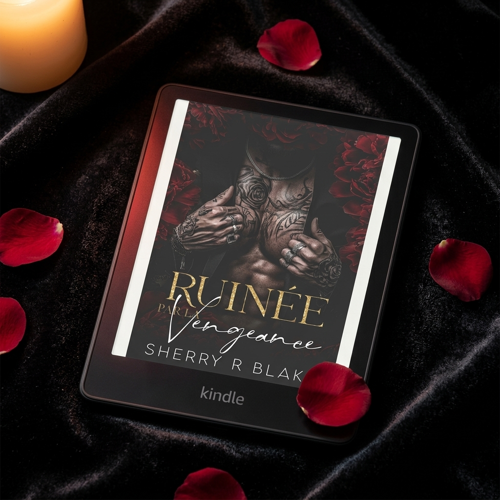 Ruinée par la Vengeance Kindle - dark romance flat lay lifestyle - Sherry Blake