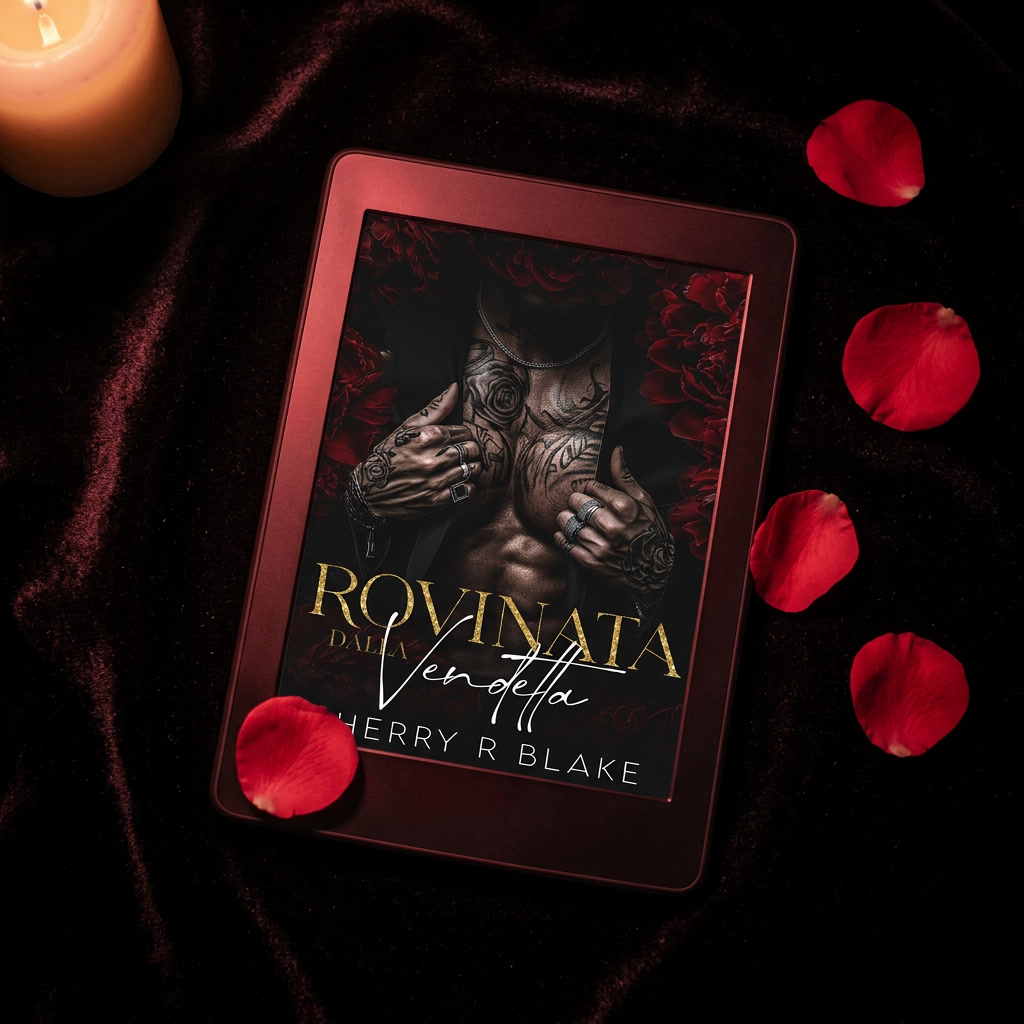Rovinata dalla Vendetta Kindle - dark romance flat lay lifestyle - Sherry Blake