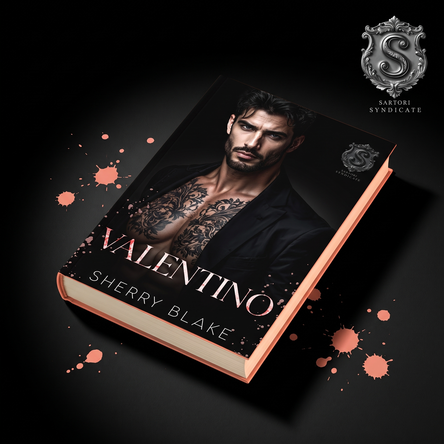 Valentino by Sherry Blake paperback, dark mafia romance flat lay